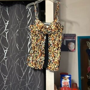 Tankini top with padding and adjustable straps